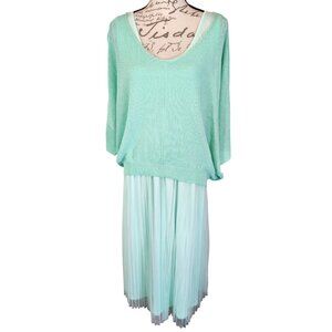 Joyfunear Foam Green Skirt Sweater Dress 2XL